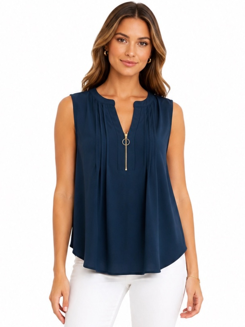 PerSeption Concept Sleeveless Blouse Women's Medium Teal XL